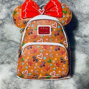 Loungefly Disney Seasonal Gingerbread Christmas Holiday Mini Backpack & Ears Set
